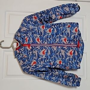 LL Bean, windbreaker jacket, shark print, kids 5-6